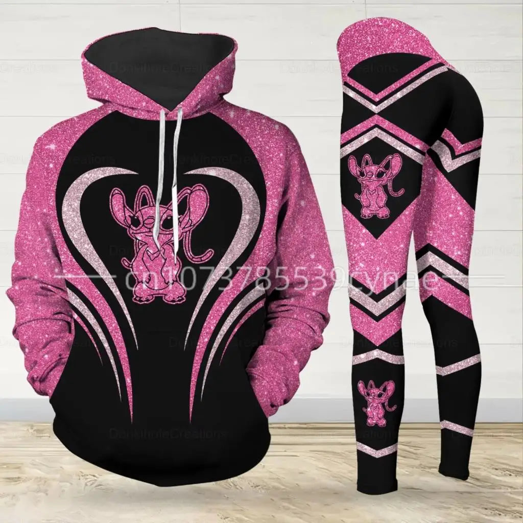 2025 3D New Hoodie Women's Set Sports Hooded Sweater Yoga Pants Sports Disney Yoga Underpants Fashion anime clothes sudader