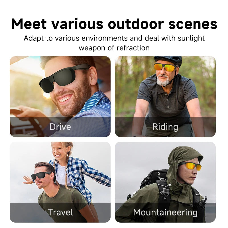 New Outdoors Men Women Fashion Sunglasses Blue Tooth 5.3 Earphones Glasses UV Resistant Sports Glasses Voice Calls Waterproof