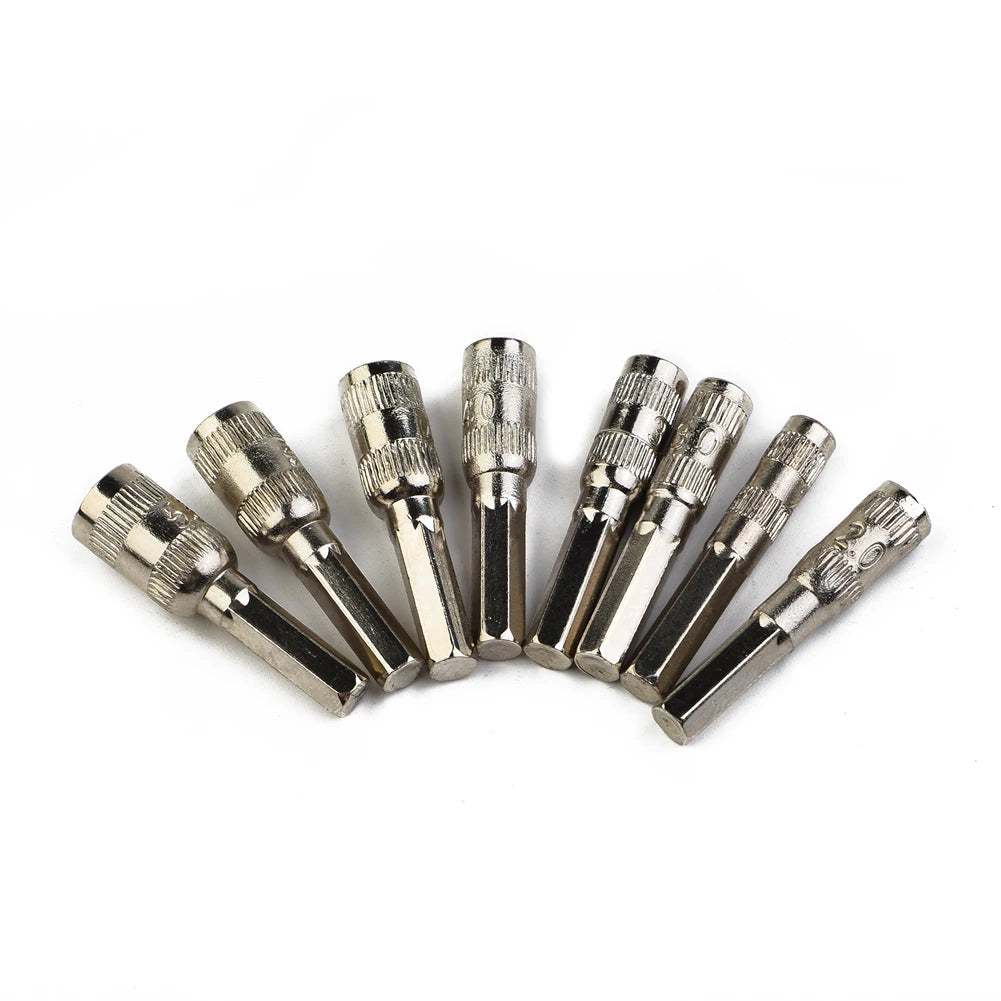 Innensechskant-Steckschlüsseleinsatz H4, Schraube, silberfarben, Treiberwerkzeug, Sechskantmutter, metrisch, PH2.0/M2.5–5,5 mm, 8-teilig/Set, Bohrer für Autoreparatur 