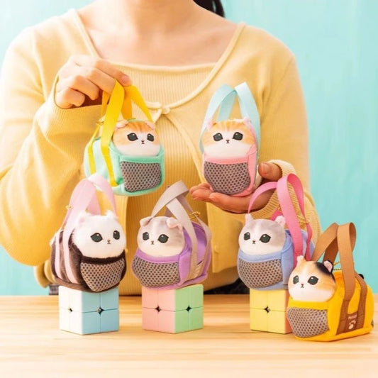 Creative Cartoon Mofusand Plush Shark Keychain Japanese Style Cute Cat Backpack Drawstring Decoration Accessories Pendant Gift