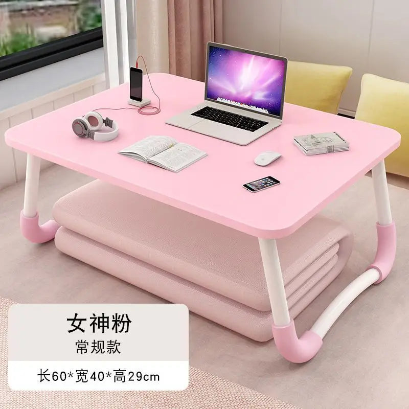 AOLIVIYA Bed Folding Small Table Bed Desk Notebook Table Bed Bedroom Sitting Student Dormitory Study Sofa Table