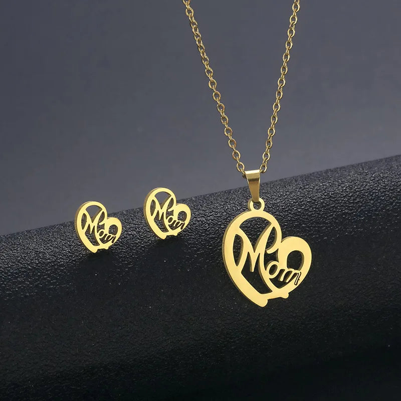 10 PiecesHip Hop Personalized Accessories Stainless Steel Necklace Fashion Jewelry Set for Women Smooth Geometric Design