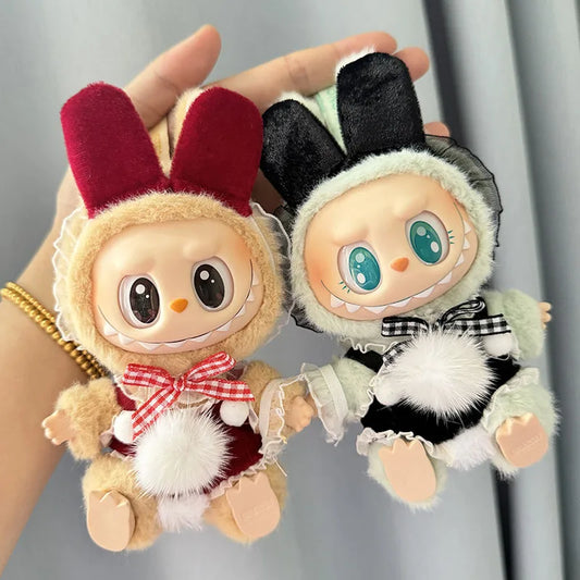 17cm Labubu I II Idol Dolls Clothes Kawaii Lace Srap Skirt Set Baby Accessories Korea Kpop Exo Clothing Plush Doll'S Clothes