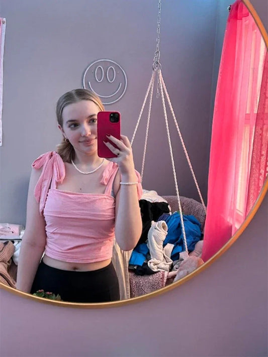 Solid Tie Shoulder Ruched Wide Strap Slim Fit Crop Top for Women clothes Summer 2025 Y2K Clothes Pink Backless Cami Top Streetwear