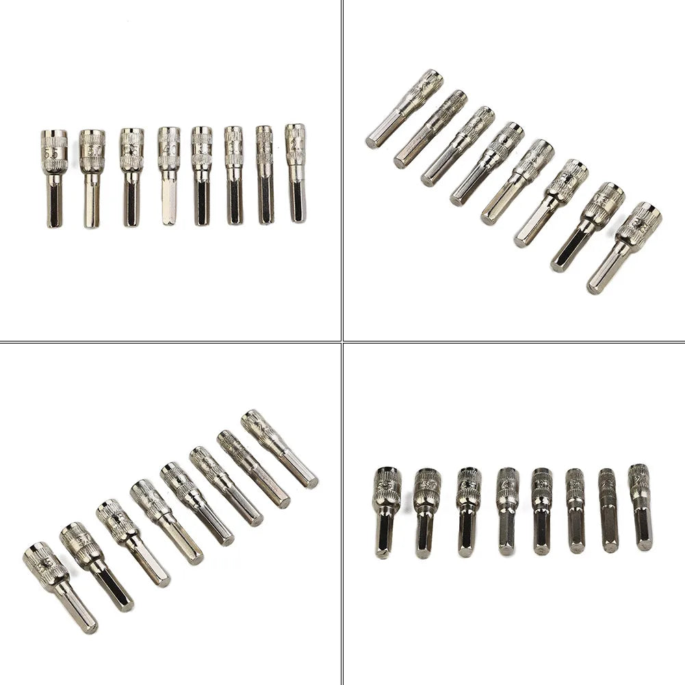 Innensechskant-Steckschlüsseleinsatz H4, Schraube, silberfarben, Treiberwerkzeug, Sechskantmutter, metrisch, PH2.0/M2.5–5,5 mm, 8-teilig/Set, Bohrer für Autoreparatur 