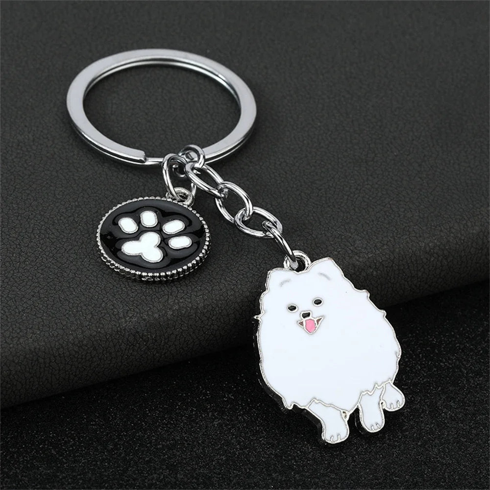 Fashion Alloy French Bulldog Pug Dog Keychain Cute Pet Dog Keyring Bag Handbag Charm Accessories For Women Animal Lovers Gifts