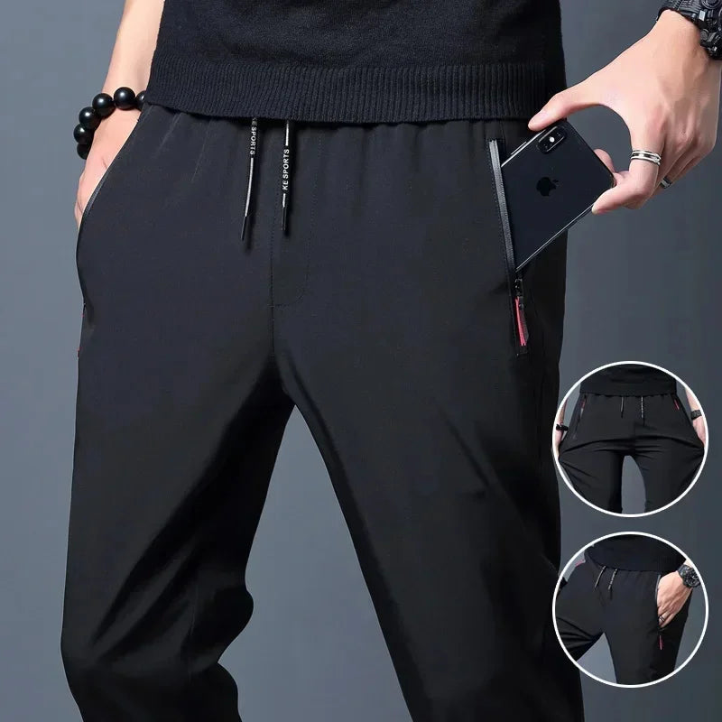 Herren Casual Hosen Stretch Slim Fit Elastische Taille Jogger Koreanisch Klassisch Blau Schwarz Grau Männliche Markenhose Plus Größe 4XL 5XL 