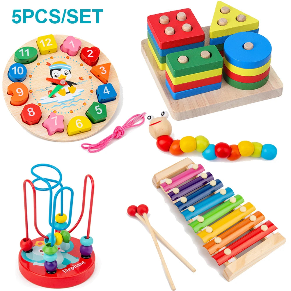 Montessori Babyspielzeug Kinder 3D Holzpuzzles Frühes Lernen Babyspiele Spielzeug Pädagogisches Holzspielzeug Für Kinder Geburtstagsgeschenke 