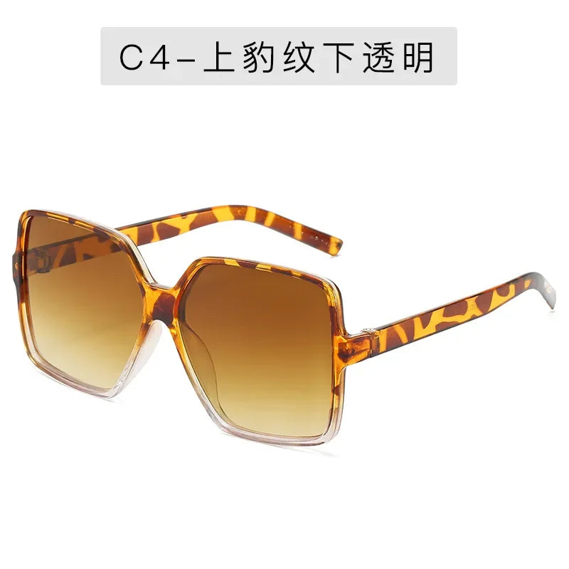 2025 Fashion Women Oversize Sunglasses Gradient Plastic Brand Designer Female Sun Glasses