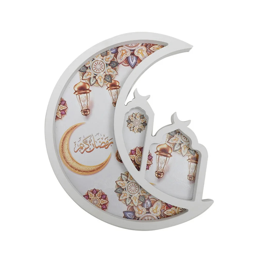 Density Board Moon Star Tray Well-polished Decorative Ramadan Tray Practical Candy Snack Dessert Serving Dish