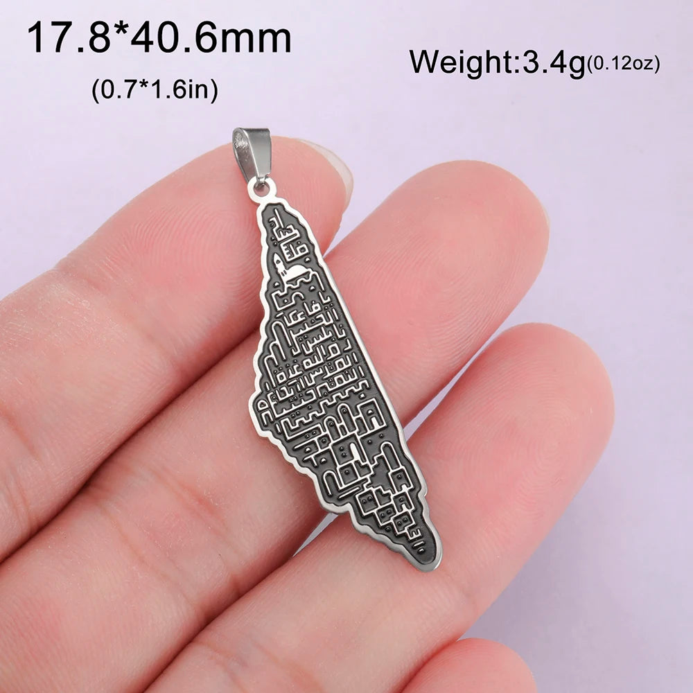 LIKGREAT Dropshipping 1pcs Palestine Map Pendant Necklace Bracelet Earrings Jewelry Making DIY Stainless Steel Accessories Charm