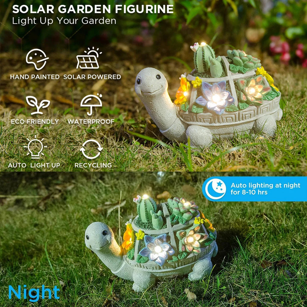 Handicrafts Turtle Garden Ornament With Solar Night Light Outdoor Decoration Solar Night Light Ornaments