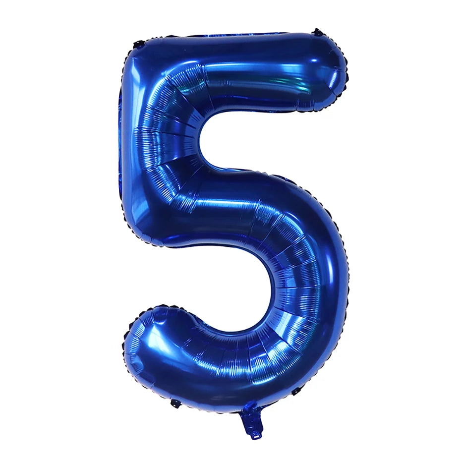 بالونات رقائق معدنية زرقاء داكنة مقاس 40 بوصة بأرقام 0-9 رقمية Globos للأطفال ديكور حفلات أعياد الميلاد لعبة استحمام الطفل هدايا تخرج للأطفال