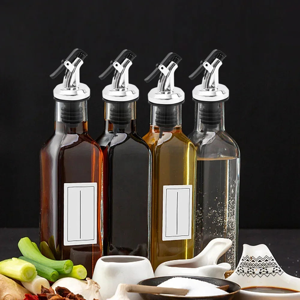 5/1PCS Oil Bottle Stopper Cap Dispenser Sprayer Lock Wine Pourer Sauce Nozzle Liquor Leak-Proof Plug Bottle Stopper Kitchen Tool