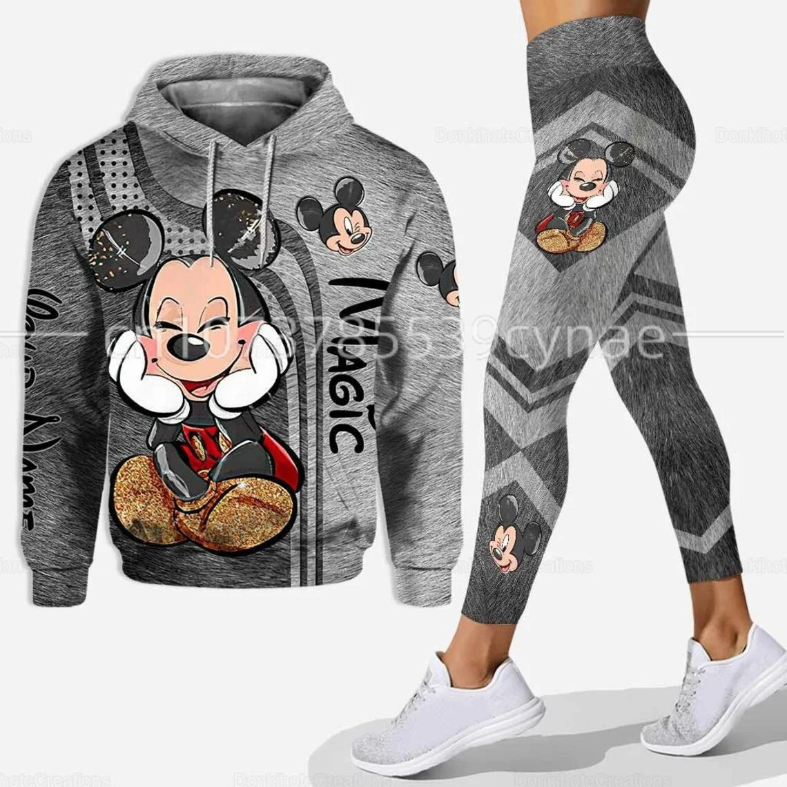 2025 3D New Hoodie Women's Set Sports Hooded Sweater Yoga Pants Sports Disney Yoga Underpants Fashion anime clothes sudader