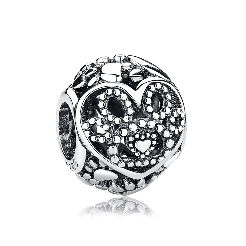 Original Silver Plated Charms For Women Love Pet Dog Cat Paw Print Pendant Beads Fit Pan Bracelets Necklaces DIY Luxury Jewelry