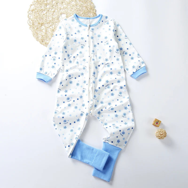 2T-5T Toddlers Baby Footed Cotton Pajamas Long Sleeve Zipper Sleep Sack Feet Kids Nightgowns  Sleeping bag Onesie Play Coveralls