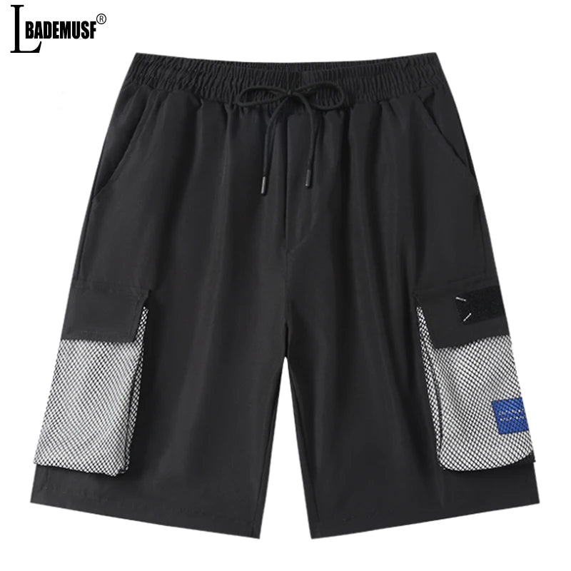 Cargo Shorts Man Loose Fitting Leisure Motion Large Pocket Summer Fashion Solid Color 2024 New Harajuku Street Short Trousers