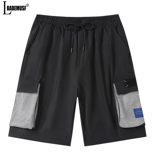 Cargo Shorts Man Loose Fitting Leisure Motion Large Pocket Summer Fashion Solid Color 2024 New Harajuku Street Short Trousers