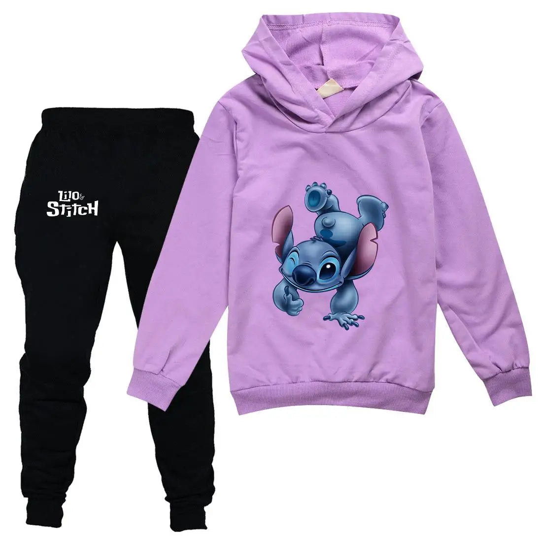 Disney Lilo Stitch Kids Clothing Sets Suit Boys Girls Tracksuits Kids Brand Sport Suits Stich Hoodies Teen Tops Pants 2Pcs Set