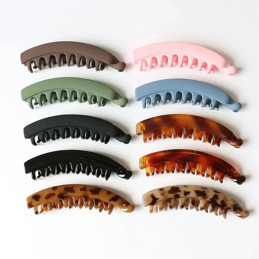 Banana Hair Claw Clips Clamp Barrettes Big Women Hairgrips Hairpin Girls Ponytail Hair Accessories Leopard Headwear