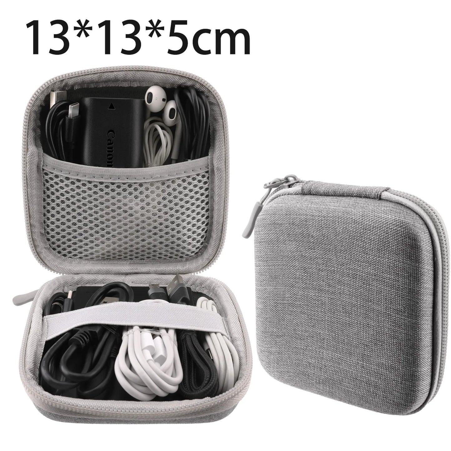 Tragbare Aufbewahrungstasche für Kopfhörer, Datenkabel-Organizer-Tasche, multifunktionale Hülle für digitale Gadgets für Ladegerät, U-Disk, Schutzhülle 