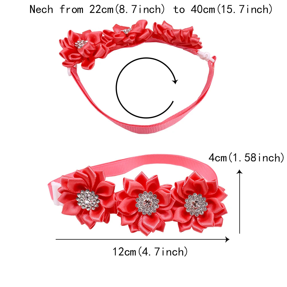 20/50pcs Dog Bow Tie Dog Flower Collar Diamod Dog Accessories Small Dogs Cat Puppy Bowtie Collar Dogs Bowties Pet Supplies