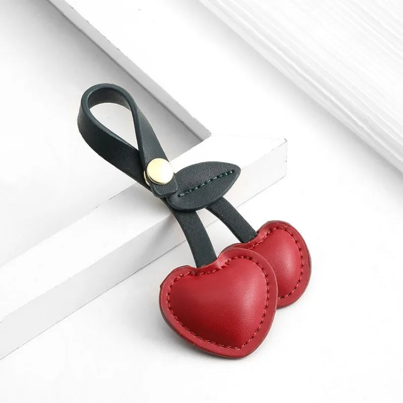 2023 Fashion Bag Charm Accessories Handbag Pendant Cherry Creative Keychain Schoolbag Love Heart Leather Handbag Accessories
