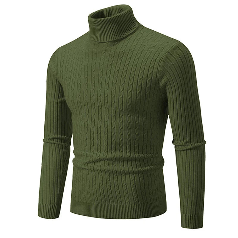 Winter High Neck Dicken Warmen Pullover Männer Rollkragen Marke Herren Pullover Slim Fit Pullover Männer Strickwaren Männlichen Doppel 