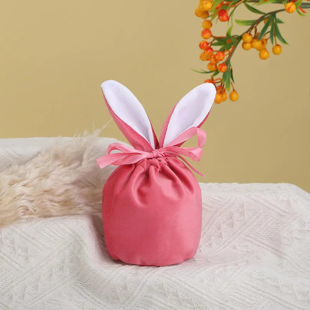 Easter Bunny Rabbit Bags Ears Velvet Bag Gift Bag Candy Packaging Box Wedding Party 2025 Easter Decoration