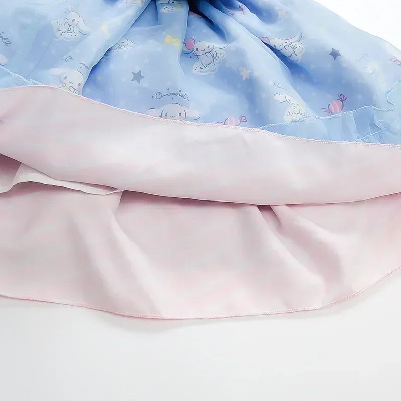 Miniso Children Clothing Kawaii Lolita Skirt Girl Outfits Cosplay Child Sets Costume Princess Dress Short Sleeve Kid Clothes