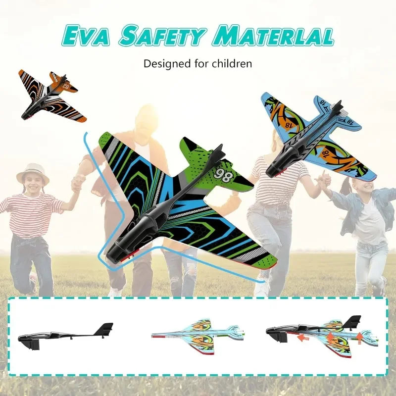 Air Combat Repeater Foam Aircraft Battle Flying Launcher Toy Airplane Glider Flight Plastic Gun Outdoor Games Children Toys