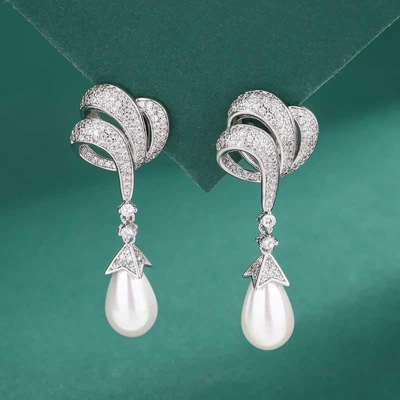 Luxury 925 Sterling Silver Earrings Necklace for Women Classic Pearl Jewelry Sets Genuine Natural Freshwater Pearl Jewelry Gift