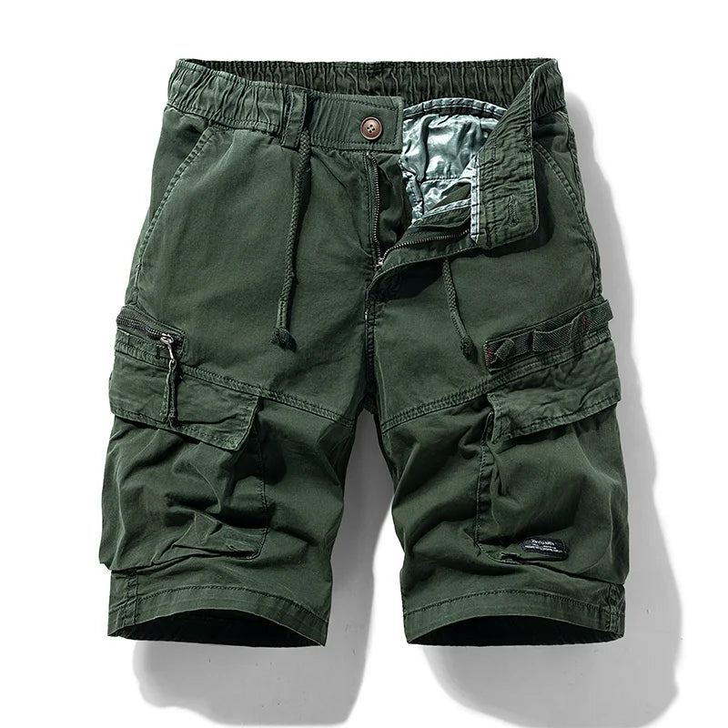 Men's Fashion New Cargo Cotton Shorts Plus Size Mens Summer Breeches Multi-Pocket Shorts Men Spring Casual Joggers Shorts Male