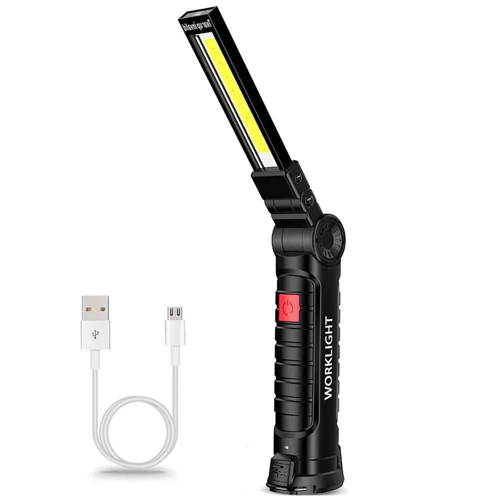 COB LED Taschenlampe Arbeitslicht USB wiederaufladbar PortableMagnetic Lanterna Hängelampe mit eingebauter Batterie Camping Taschenlampe 
