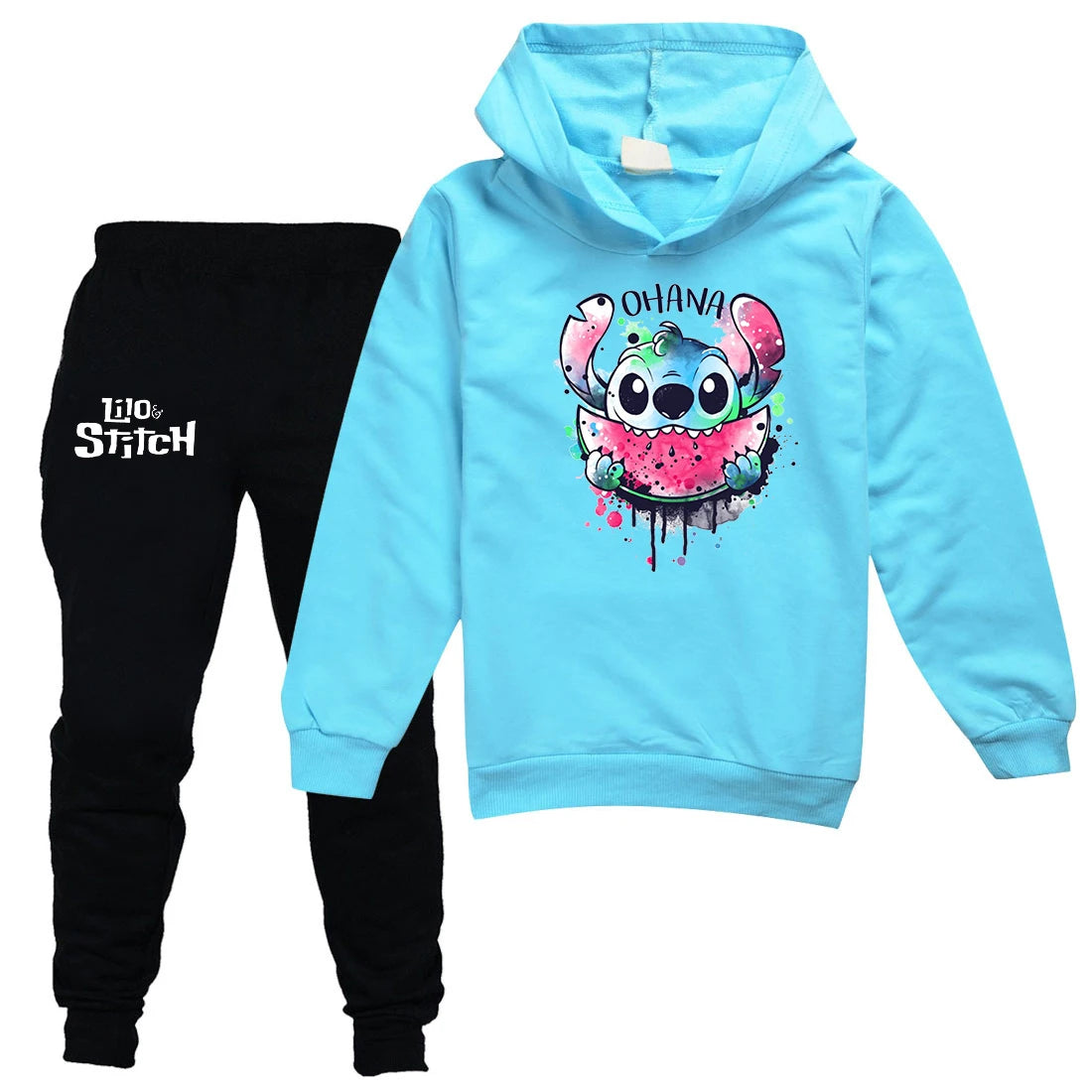 Disney Lilo Stitch Kids Clothing Sets Suit Boys Girls Tracksuits Kids Brand Sport Suits Stich Hoodies Teen Tops Pants 2Pcs Set